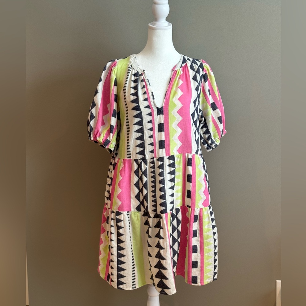 Velvet by Graham & Spencer Women's Danica Neon Geometric Print Dress Small